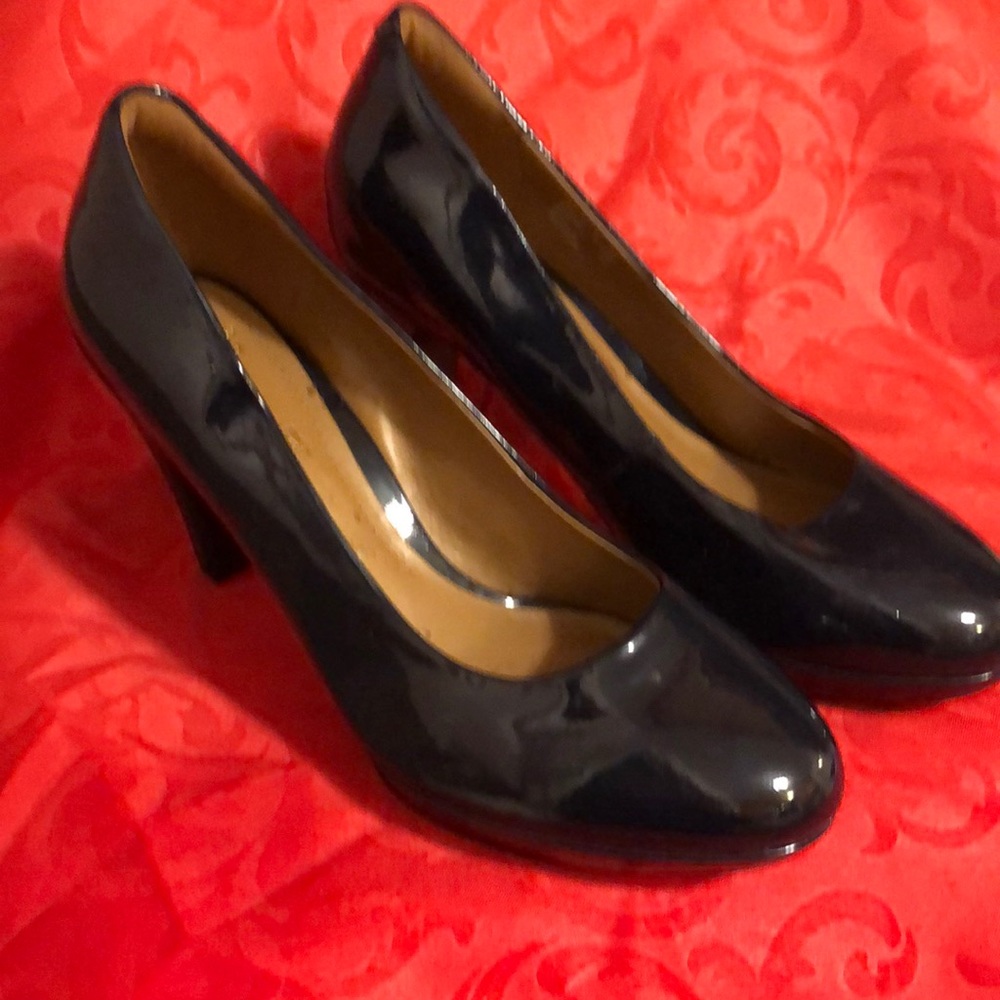 COPY - Navy Blue Platform Pumps 3 inch heels